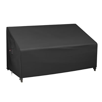 iBirdie Patio Furniture Sofa Covers 58W x 33D x 32H inch 2-Seater Outdoor Waterproof Couch Loveseat Bench Cover, Black