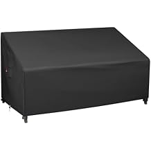 iBirdie Patio Furniture Sofa Cover 54 x 38 x 35 inch, 2-Seater inch Outdoor Waterproof Couch Loveseat Bench Cover, Black