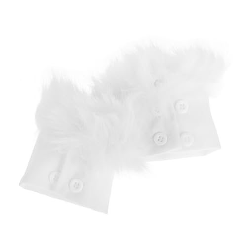 Beavorty 1 Pair Furry Green Arm Warmers Women's Fingerless Arm Gloves Faux Fur Wrist Cuffs Winter Faux Fur Plush Covers