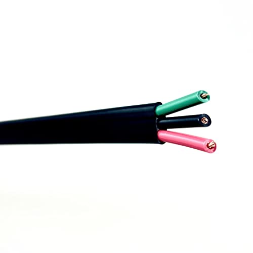 NASSAU ELECTRICAL SUPPLY 10/2 Heavy Duty Flat Jacketed Submersible Cable Well Pump Wire Black 600V (100FT)