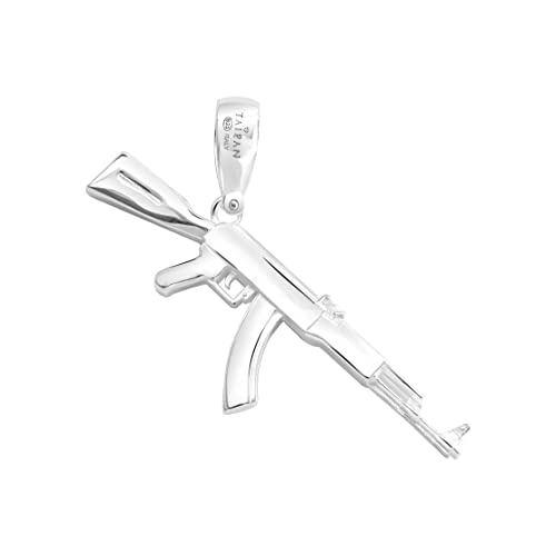 TAIPAN AK47 Anhänger Maschinengewehr aus 925 Sterlingsilber groß / klein / vergoldet (groß silber) Cover