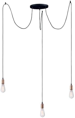 Early Electric-Three Light Pendant-11.75 Inches Wide by 3.25 inches high