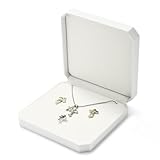 Papten Caja de joyería de terciopelo blanco multifuncional caja de almacenamiento y caja de regalo para cadenas largas,Colgante
