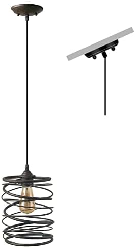 LNC Pendant Lighting, Rustic Ceiling Rust Cage Ceiling Lamp for Kitchen Island
