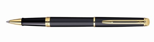 Waterman Hemisphere 10 Tintenroller in Mattschwarz mit Goldfarbenen Verzierungen, Personalisierbar mit Gravur, in Geschenkbox