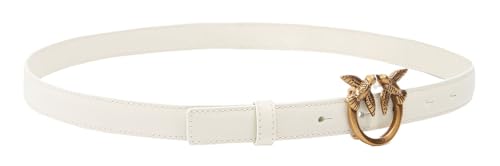 Pinko Love Berry H2 Belt Vitello Set Cintura, Z14Q_Bianco Seta-Antique Gold, M Donna - 2