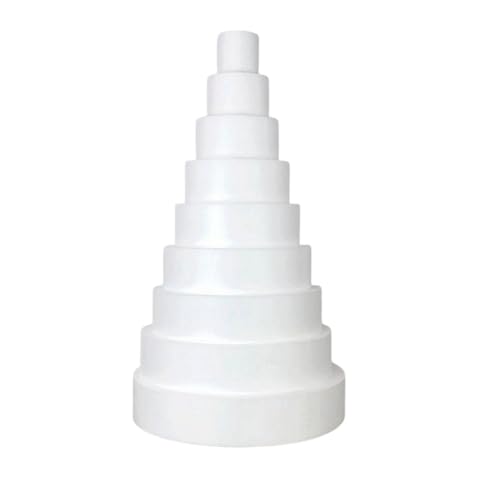 Lealoo Pièce montée Wedding Cake XL en polystyrène Haute densité, 90 cm de Haut, Base Ø 50cm à 10cm, 9 étages