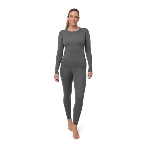 DANISH ENDURANCE Women's Merino Baselayer Set Large Grey 1-pack