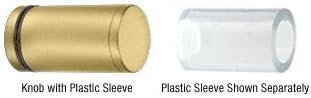 C.R. LAURENCE SDKP212SB CRL Satin Brass Cylinder Style Single-Sided Shower Door Knob With Plastic Sl