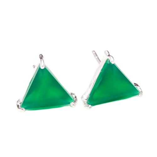 Puces d'oreilles en onyx vert naturel et argent 925 de qualité joaillerie