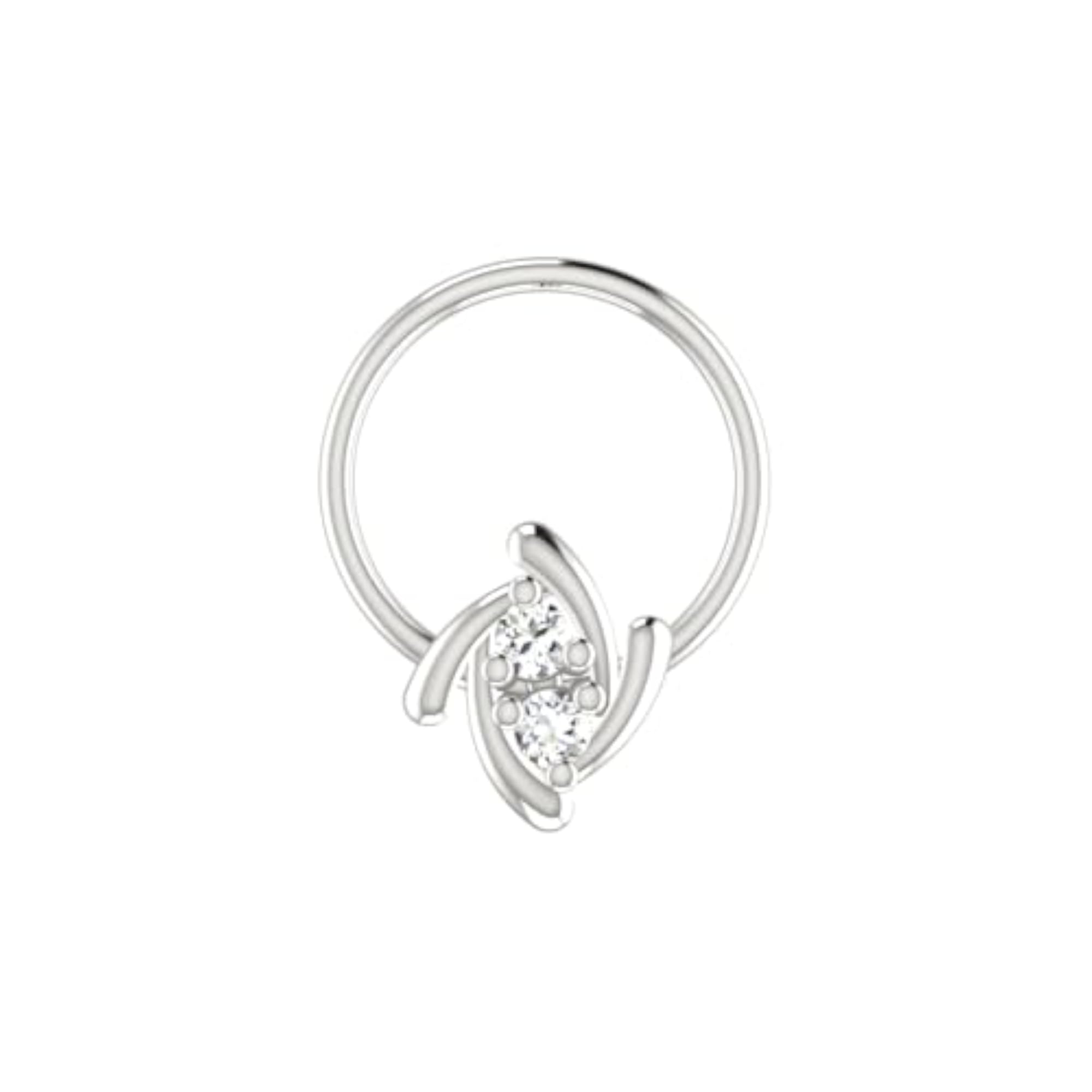 Women's 9K BIS Hallmarked White Gold Stud Nosering