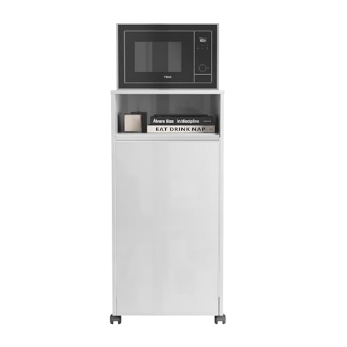 Aparador Suporte Para Cozinha Esconde Botijão De Gás Com Porta Rodízio (Branco)