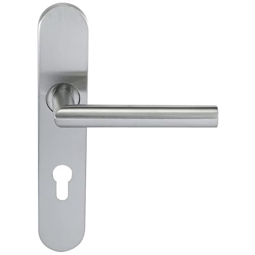 Paire de Poignées de porte KLOSE besser Inox 304 sur Plaque "Noémie vif" - Trou Cylindre