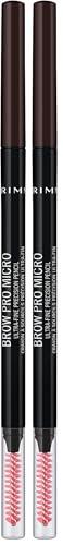 Rimmel London Brow Pro Micro Ultra Fine Precision Pencil #003 - Dark Brown (Pack of 2)