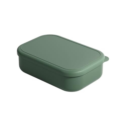 シリコン弁当箱 2個セット 小分け レンジ対応 食品級シリコン製 19.5*13.5*5.75 cm 耐熱220℃ 密封 軽量0.44kg 電子レンジ可 オーブン可用 オフィス 家庭用 大人用 (2個入りオリーブグリーン/19.5*13.5*5.75cm)