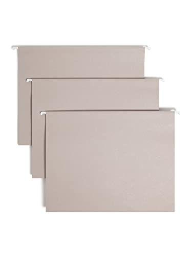 Smead TUFF® wisząca teczka na dokumenty z zakładką Easy Slide™, 1/3-krotna przesuwna, rozmiar litery, stalowa szara, 18 na pudełko (64092)
