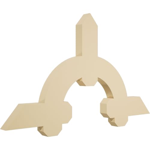 36"W x 21"H x 2"D x 4"F, 14/12 Pitch, Ericson Signature Urethane Gable Bracket, Primed Tan