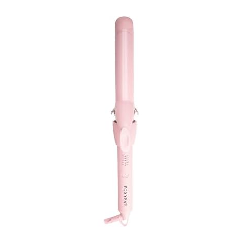 FoxyBae Bounce Bae Ceramic Clip Hair Curling Iron 1.25" | Hair Curler for Silky, Smooth & Frizz-Free Hair | Temp Controls | Dual Voltage Curling Wand for Long & Short Hair | 360° Swivel Cord [Blush] Cover