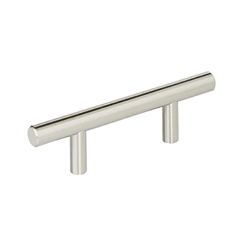 Image of Amerock Bar Pulls 2-1 /2 (64 mm) Center-to-Center Sterling Nickel Cabinet Pull - 10 Pack | 2-1 /2 inch (64mm) Center-to-Center Mounting Distance and 4-7 /8 inches Overall Length, Durable Carbon Steel Cabinet Hardware