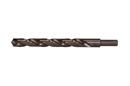 Image of Century Drill & Tool 26832 Cobalt Drill Bit, 1 /2 inch, Pro Pack of 3 | 3 /8 inch Reduced Shank shank, 6 inch overall length, 135 point, cuts stainless steel, hard metals & metal