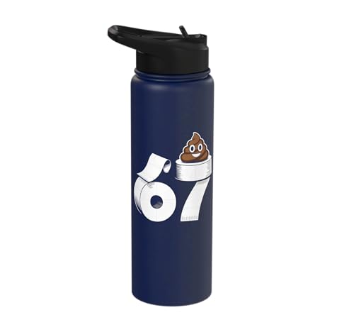 67 Poop Funny Six Seven Gross Toilet Paper Meme Slang Kids Stainless Steel Insulated Water Bottle
