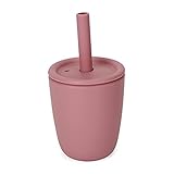 Toddler Cup, Socub Silicone Training Cup, Sprill proof Sippy Cup for Baby, BPA-Free, Unbreakable, 4oz, 6+ months, Power Rose