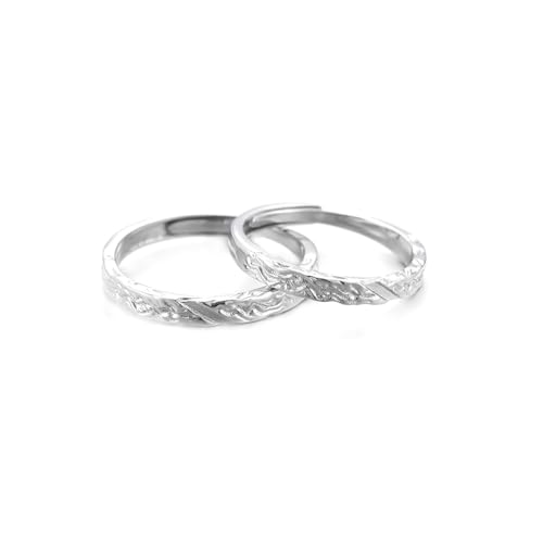 Bague gothique femme texture de l'écorce ajustable en argent