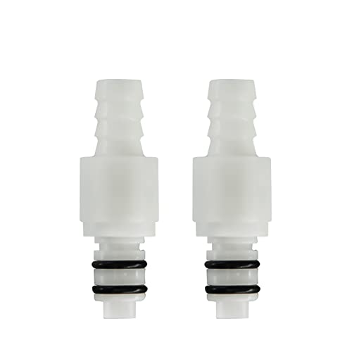 2PCS 1/4" 3/8" 5/16" Plastic In-Line Hose Barb Coupling Insert Quick Connector, Shut-Off Valved in Tube Quick Connector, Male Quick Connect Hose Fittings (2x Male Connector)(3/8")