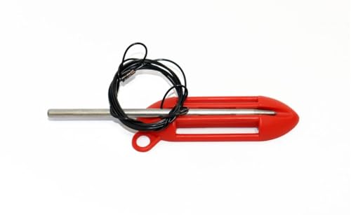 SpearPro Stringer with Protective Case – Stainless Steel Fish Stringer for Fishing, Spearfishing, Freediving & Diving (Red)