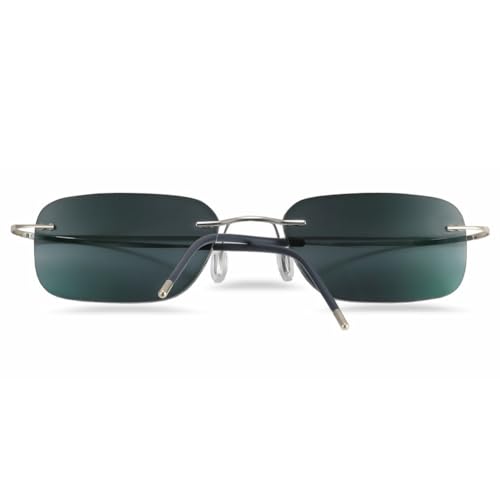 EYEphy Gafas de Lectura de Las Mujeres de la aleación de Titanio sin Marco de los Hombres, 1.56 Lentes de Resina asférica de Lectura Exterior / UV400 ampliación +1.0 a +3.0,02,+3.0