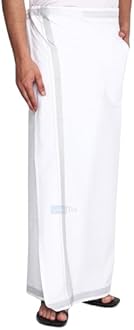 Gowri Tex Men's 100% Pure Cotton Velcro Dhoti With stickable Flexible and Adjustable Size with Pocket for Men pack of 1
