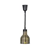 SDdPulse 190mm Telescopic Chandelier Industrial Retro Metal for Kitchen Buffet with Bulb,Adjustable Hanging Food Heat Lamps Buffet Restaurant Food,Green Bronze