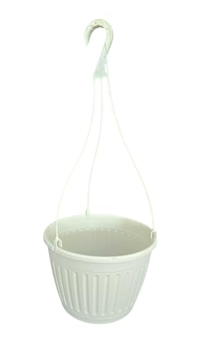 Landmark Plaics 10 inch Imperial Plastic Hanging Basket (White, 10)