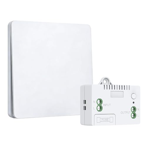 Funk Lichtschalter Set 230V - Batterieloser Drahtloser...
