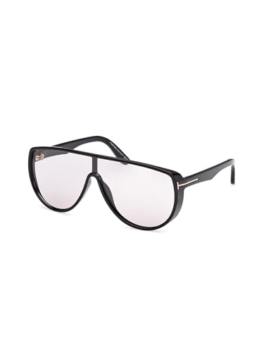 Tom Ford FT1182 01A Sunglasses Shiny Black/Photochromic Light Grey Shield 138mm