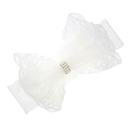 TOYANDONA Lace Bow Headband for White Butterfly Knot Hairband Soft Newborn Photography Prop Comfortable Hair Accessory