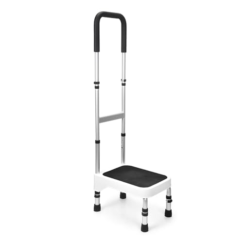 Sangohe Step Stool with Handle for Elderly, Aluminum Step Stools for Adults, Step Stool for Bed...