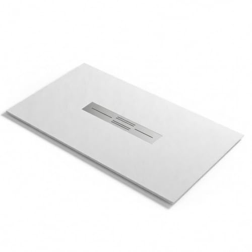 Piatto doccia in resina 70x160 cm effetto pietra con scarico centrale colore bianco MALIBU