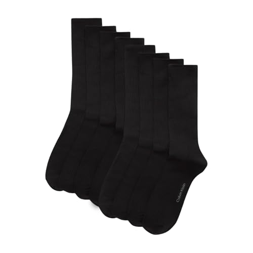 Calvin Klein Men's Dress Socks – 8 Pack Lightweight Cotton Blend Solid Crew Socks (Size 7-12)2