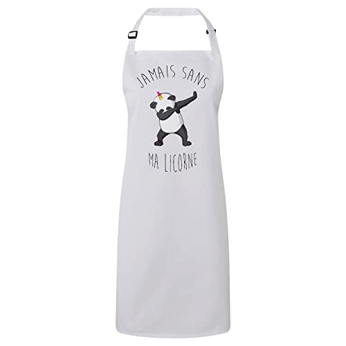 Tablier cuisine premium humour dessin panda dab et licorne mignon