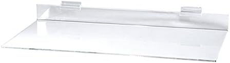 KC Store Fixtures 01618 Acrylic Slatwall Shelf, 12" D x 24" L x 3/16" Thick