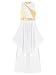 YOOJOO Women Praise Dance Outfit Metallic Block Asymmetric Overlay Dress + Pants Worship Liturgical Lyrical Costume White Small