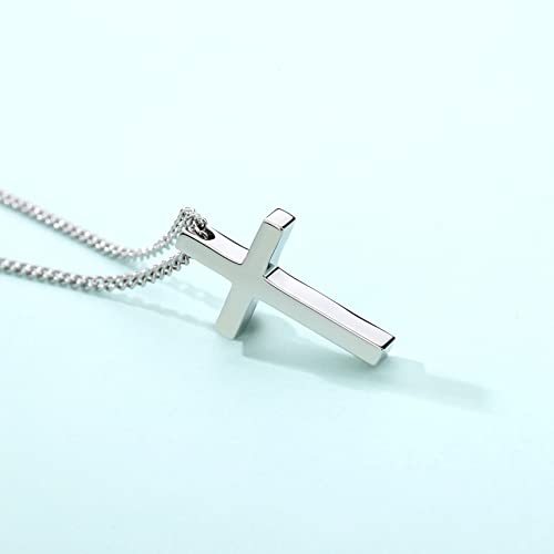 REVEMCN Black Gold Silver Cross Necklace for Boys Stainless Steel Mens Cross Pendant Chain Necklace for Men Women Religious Jewelry Gifts for Boys Girls Chain 16-24 Inches4