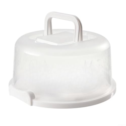 Caja para tartas redonda de plástico blanco para conservación y traslado cómodo 2