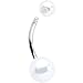 Body Candy Stainless Steel White Shining Orb Belly Button Ring