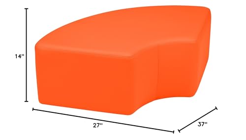 Image of Sprogs 12 inch H Structured Quarter Round Stool -Flexible Modular Collaborative Soft Seating for Office, Home, Lounge and School Classrooms with Durable Frame & Set of 2 inch Legs Add-on - Orange