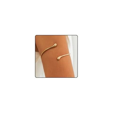 Ucilon Arm Cuff for Women Layered Upper Arm Cuff Gold Minimalist Liquid Cuff Bangle Bracelet Open Bangle Armband Armlet Jewelry (A-gold) Cover