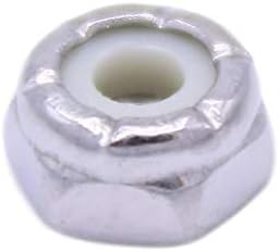 #4-40 Nylon Insert Hex Lock Nut, NE, Stainless Steel 18-8 SS Nylock - U-Turn (100 Pack)