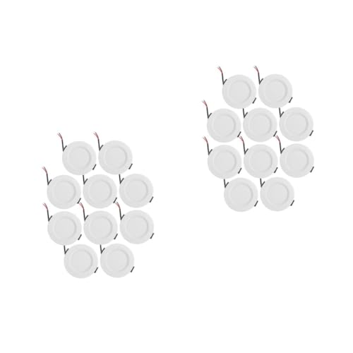 DIYEAH 20 Piezas Lámparas Empotrables LED Blancas Luz Blanca Fría Foco Techo Salón Montaje Empotrado para Iluminación Doméstica