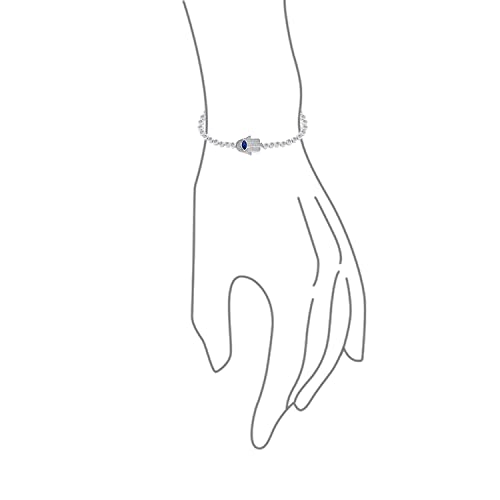 Turkish Amulet Talisman Evil Eye Hamsa Hand Charm Bracelet Slide Bolo Bracelet For Women Teens Adjustable Sliding Ball Clasp Bracelet Silver Plated #TOP2